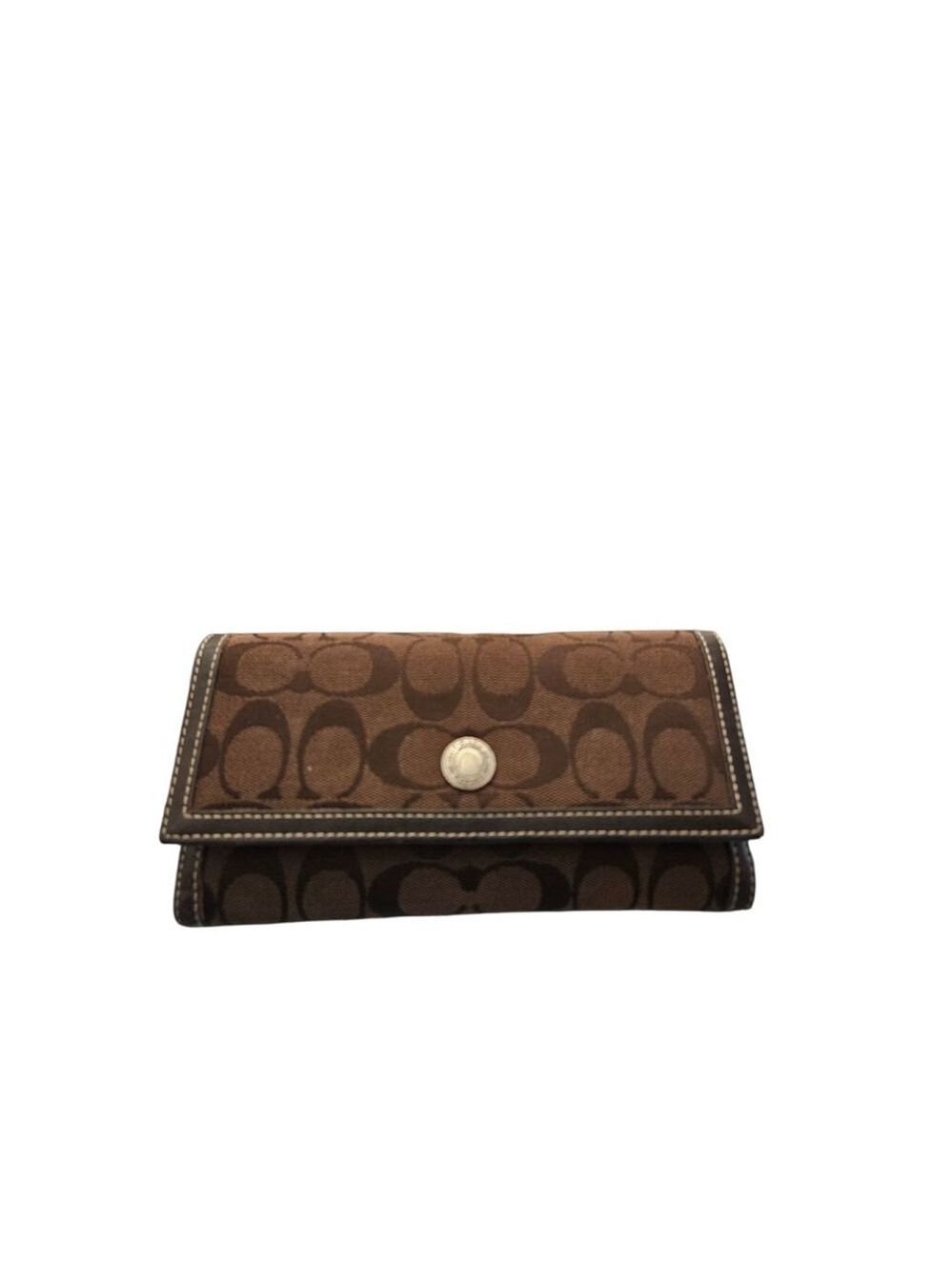 Coach Brown Signature Canvas Wallet One Size - Picture 2 of 14